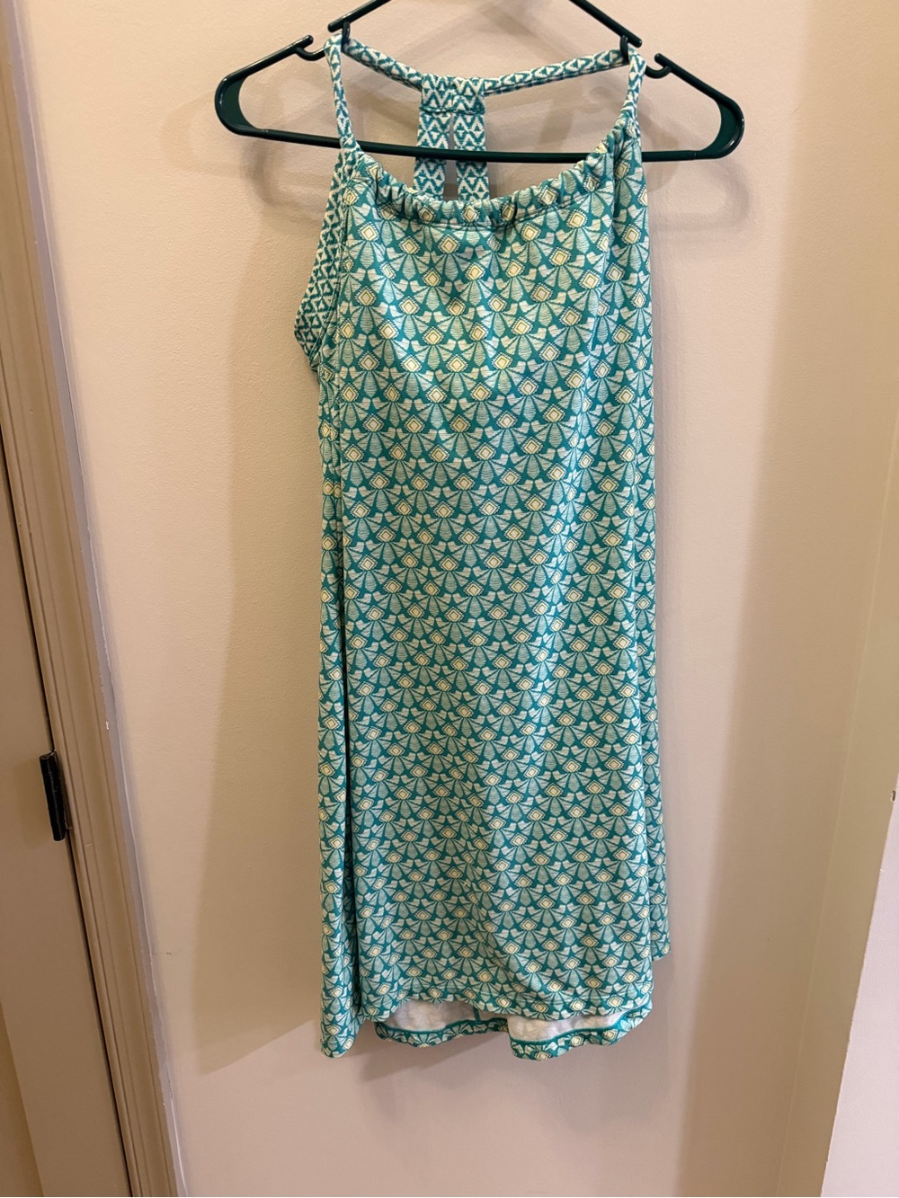 Prana Quinn Dress Blue Green Design Dress Medium (8-10)